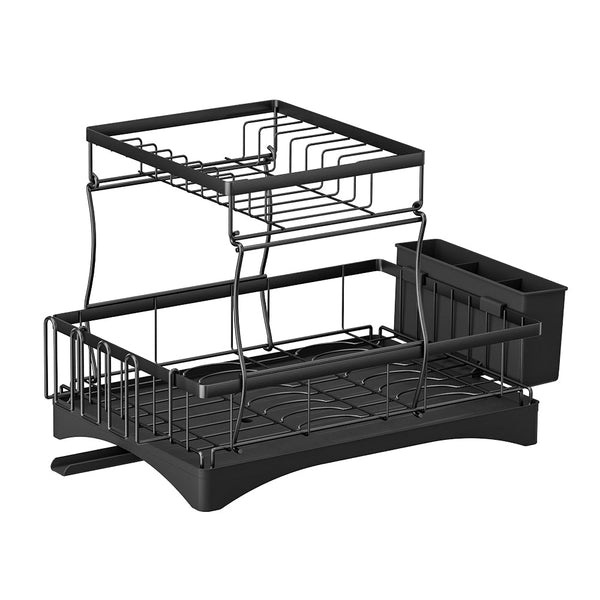 Cefito Dish Rack Expandable Drying Drainer Cutlery Holder Tray Kitchen 2 Tiers Racks & Holders
