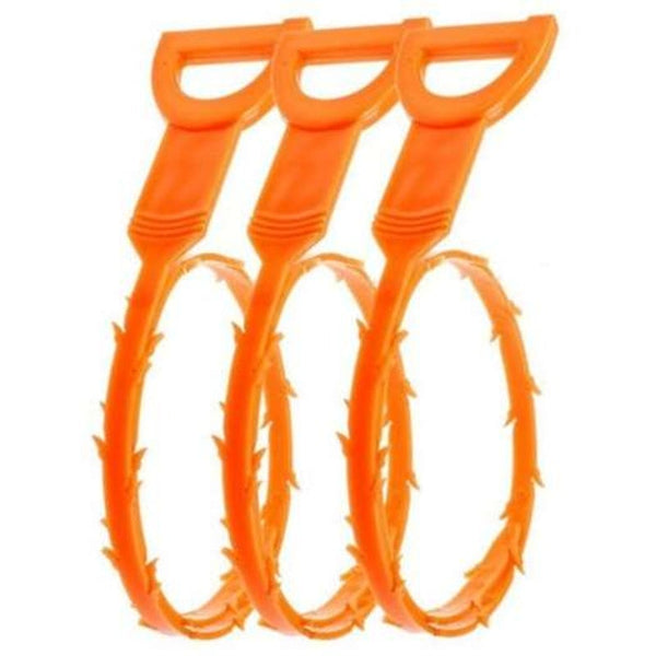 Drain Snake Hair Clog Remover Relief Auger Cleaning Tool Orange Drain & Toilet Plungers