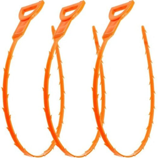 Drain Snake Hair Clog Remover Relief Auger Cleaning Tool Orange Drain & Toilet Plungers