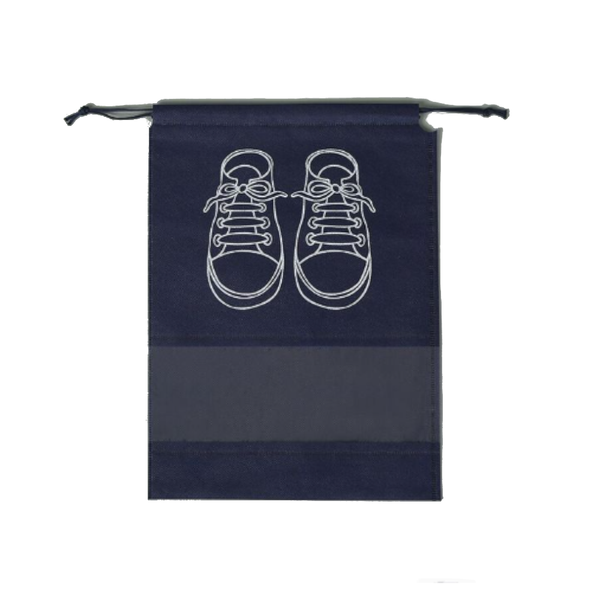 Drawstring Storage Bag For Shoe Dust Prevention Medium Size Blue
