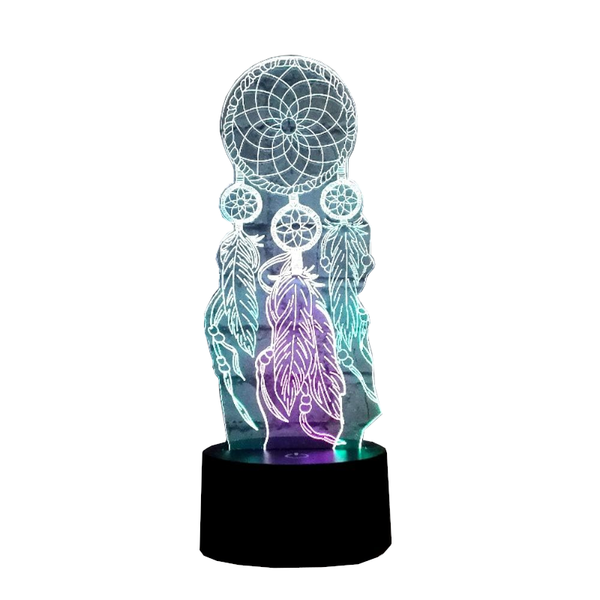 Dreamcatcher Mini 3D Lamp 7 Colour Changing Night Light Bedroom Decor Night Lights