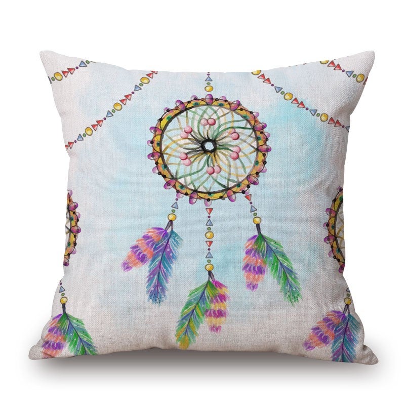 Dreamcatchers On Cotton Linen Pillow Cover Cushions & Decorative Pillows