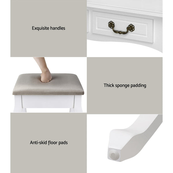 Artiss Dressing Table With Mirror White Dressing Tables