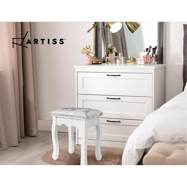 Artiss Dressing Table Stool Bedroom White Make Up Chair Fabric Furniture Dressing Tables