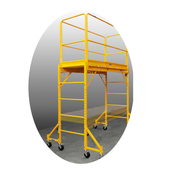Baumr Ag 1.9 X 0.8 1.8M Adjustable Mobile Scaffold Platform Guard Rail Outrigger Wheel Set Trapdoor Hatch Scaffolding
