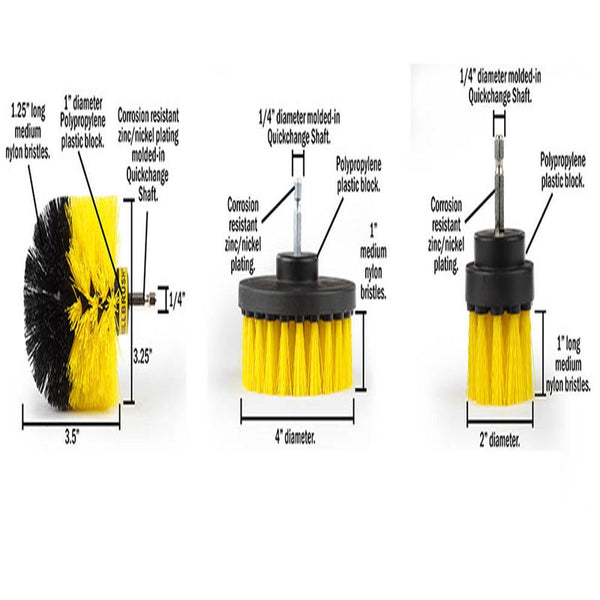 Drill Brush 3Pcs Scrub Attachment Kittime Saving Power Scrubber Cleaning For Car Bathroom Laundry Room Other Cleaning & Housekeeping