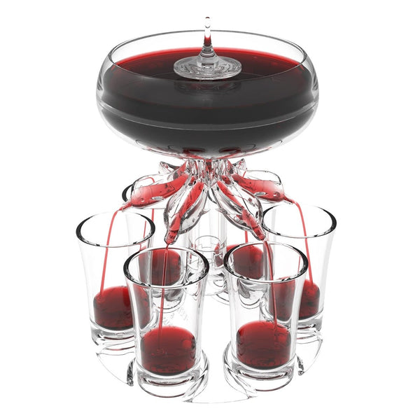 Drink Shot Dispenser With 6 Glasses Set Drinking Game Tool Party Supplies
