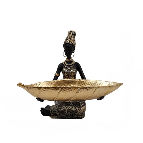 Figurine African Black Woman Storage Statue Craft Item For Interior Decor Sculptures & Figurines