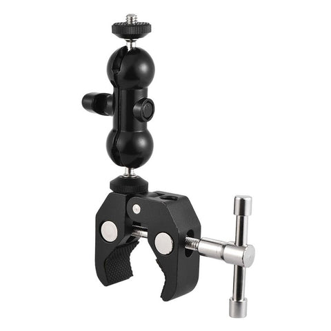Metal Clamp Mount With 360 Ball Head Magic Arm 1/4" 3/8" Hole For Dslr Camera