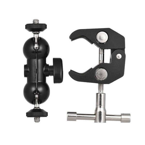 Metal Clamp Mount With 360 Ball Head Magic Arm 1/4" 3/8" Hole For Dslr Camera Other Cameras Accessories