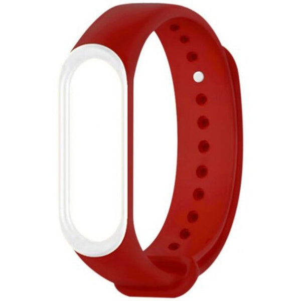 Dual Color Anit Lost Watch Strap Watchband For Xiaomi Mi Band 3 Red White Case