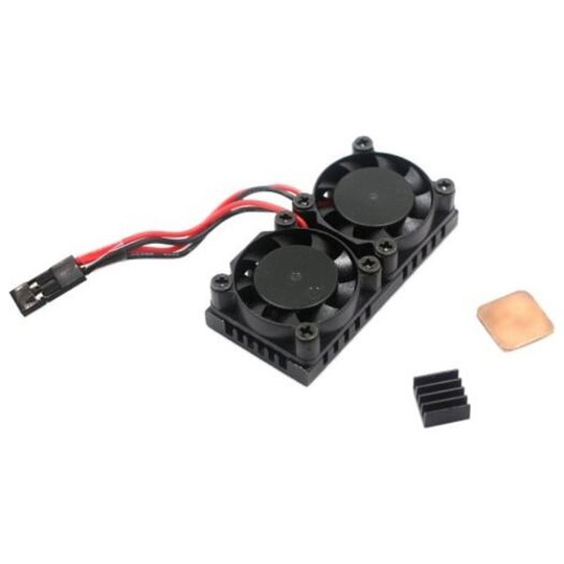 Dual Cooling Fan Kit For Raspberry Pi 3B / 2B Black Cpu Fans & Heat Sinks
