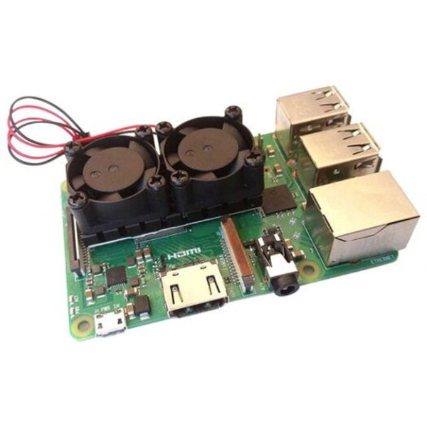 Dual Cooling Fan Kit For Raspberry Pi 3B / 2B Black