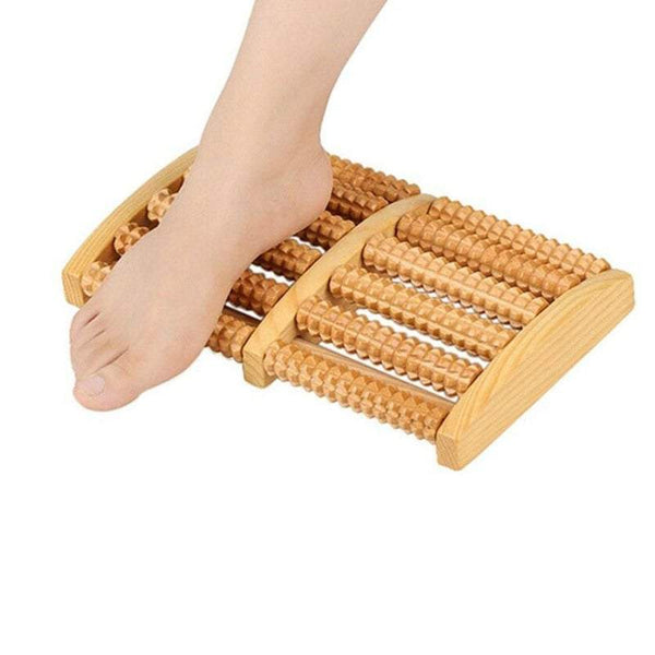 Foot Ankle Massagers Dual Roller Stress Relief Wooden Pain