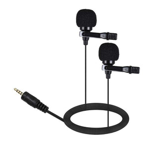 Microphones Dual Headed Lavalier Lapel Clip On Omnidirectional Condenser