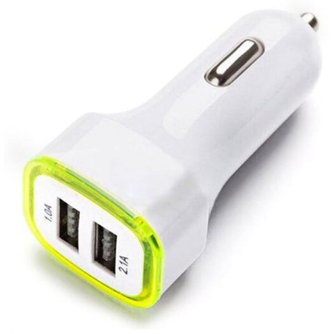 Dual Usb Car Charger For Smartphones / Tablets Yellow