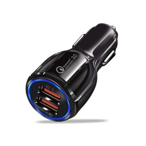 Dual Usb Car Charger Quick 3.0 2 Port In Charging Adapter Black