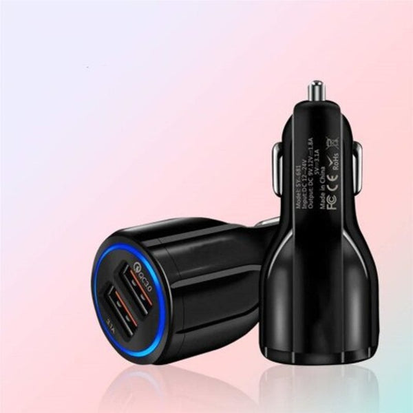 Dual Usb Quick 3.0 2 Port In Charging Adapter Black Chargers & Cradles