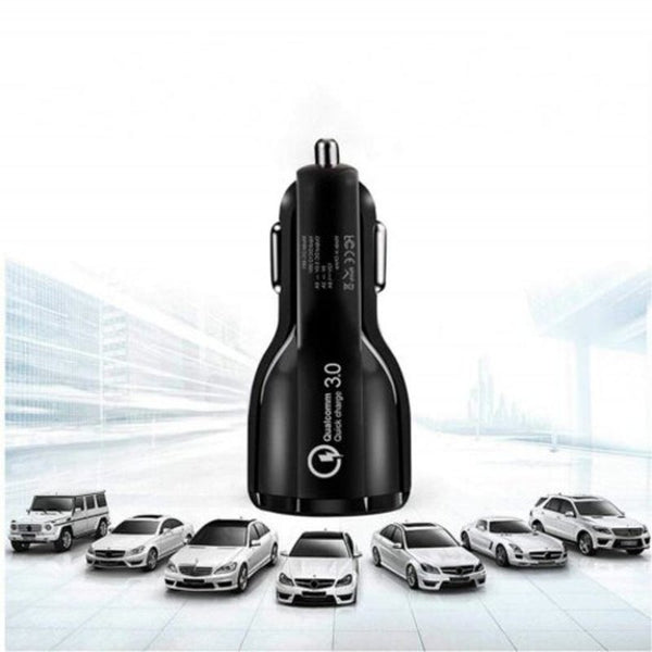 Dual Usb Quick 3.0 2 Port In Charging Adapter Black Chargers & Cradles