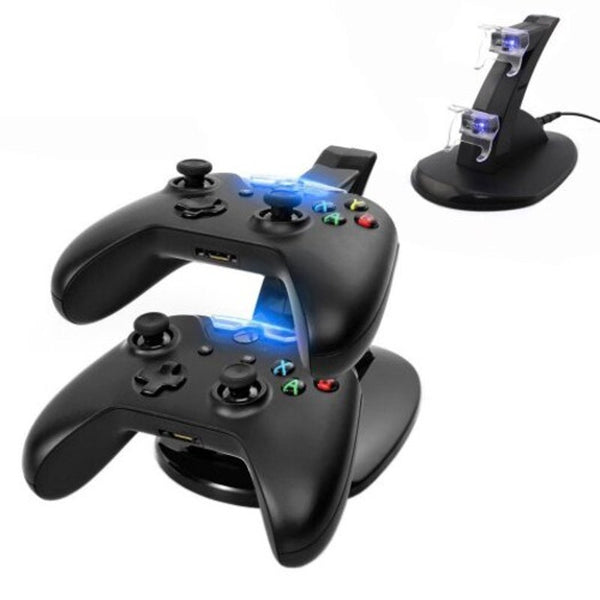 Dual Usb Charger Charging Station Dock For Xbox One / Slim Black Chargers & Charging Docks