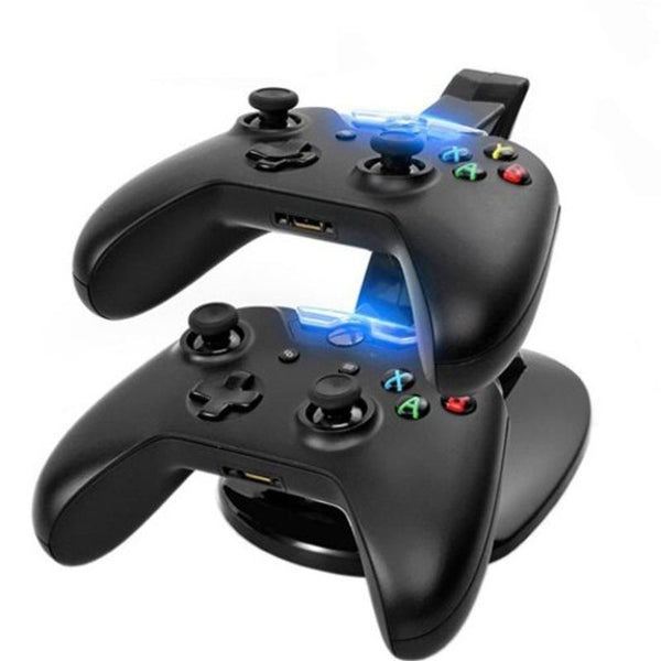 Dual Usb Charger Charging Station Dock For Xbox One / Slim Black Chargers & Charging Docks