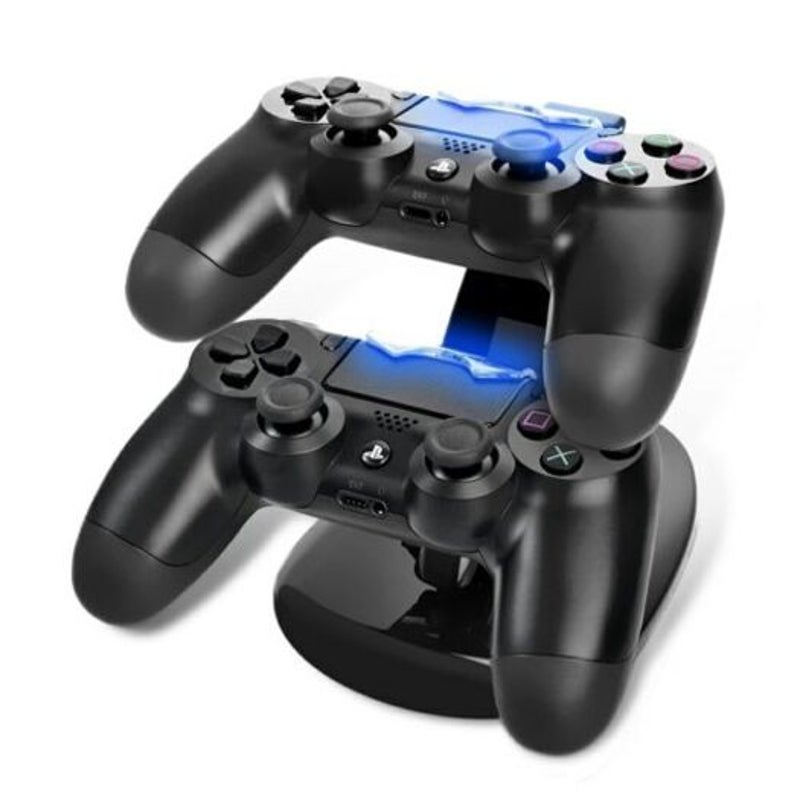 Dual Usb Charger Charging Station Stand For Ps4 / Pro Slim Black Chargers & Charging Docks