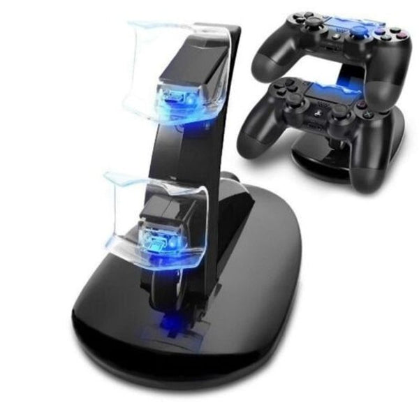 Dual Usb Charger Charging Station Stand For Ps4 / Pro Slim Black