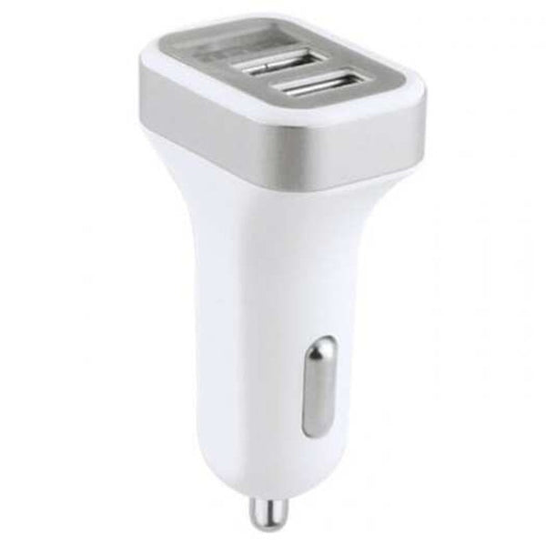 Dual Usb Ports Car Charger With Smart Screen Display Silver