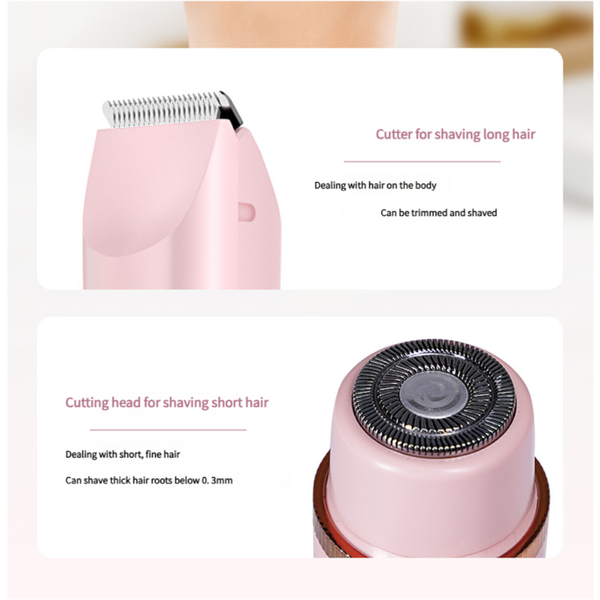 Dual Head Electric Hair Trimmer Ipx7 Waterproof Body Groomer With Type C Charging(Beige) Clippers & Trimmers