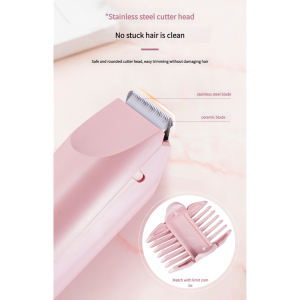 Dual Head Electric Hair Trimmer Ipx7 Waterproof Body Groomer With Type C Charging(Beige) Clippers & Trimmers