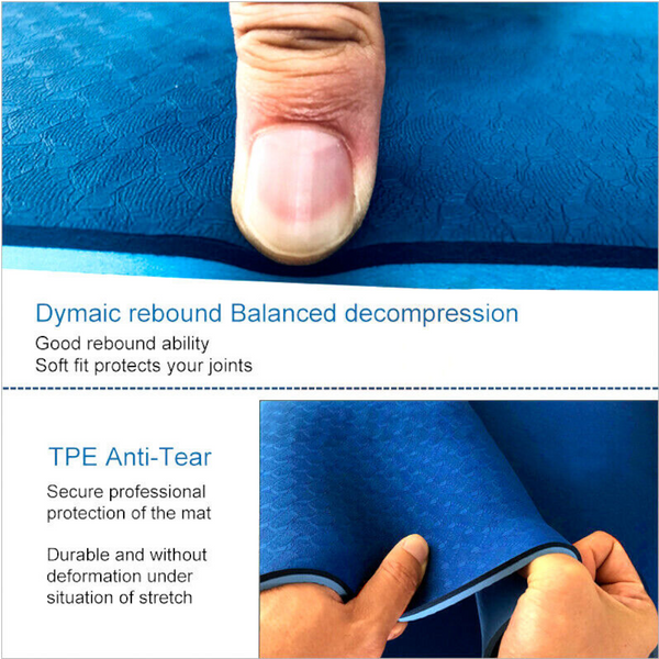 Dual Layer Tpe Yoga Mat Eco Friendly Fitness Gym Exercise Pilates Non Slip Mats & Non Slip Towels