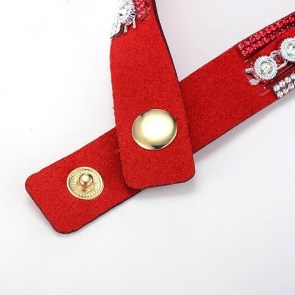 Veile Studios D196 Women Wrap Quartz Wrist Watch With Diamond Red Watches