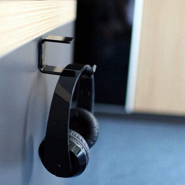 Universal Headphone Bracket Hanger Under Desk Wall Mounted Headset Holder Hook Headsets