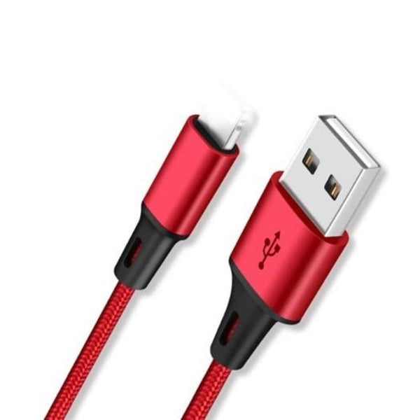Durable Nice 1.2 M Multi Function 3 In Synchronous Fast Charging Data Cable Lava Red