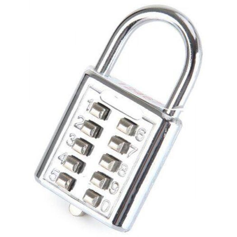 Durable Resettable Ten Number Combination Padlock Push Button Coded Lock Combination Padlocks