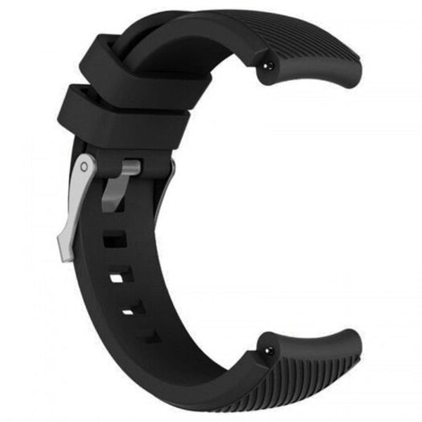 Durable Silicone Twill Double Clasp Adjustable Wristband Strap Black