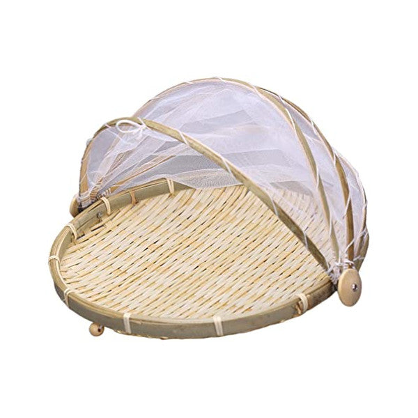 Dustproof Basket Bamboo Fly Cover Outdoor Picnic Food Picnic Accessories