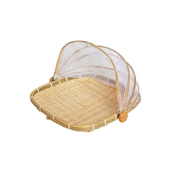 Dustproof Basket Bamboo Fly Cover Outdoor Picnic Food Picnic Accessories
