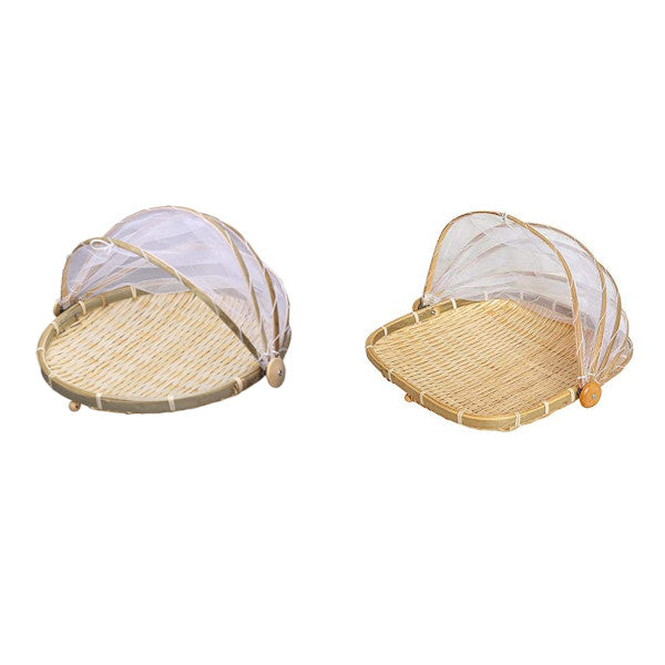 Dustproof Basket Bamboo Fly Cover Outdoor Picnic Food Picnic Accessories