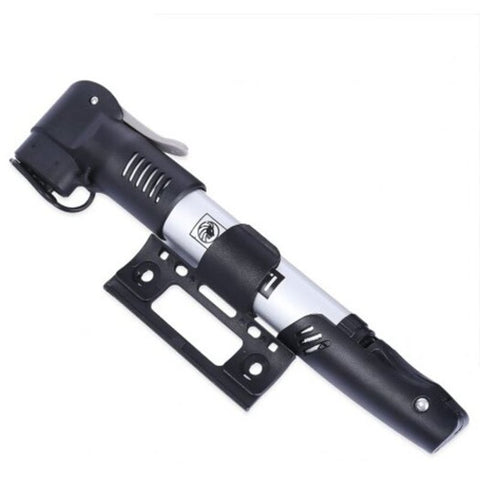 Bicycle Aluminum Alloy Pump Air Tire Inflator Silver And Black