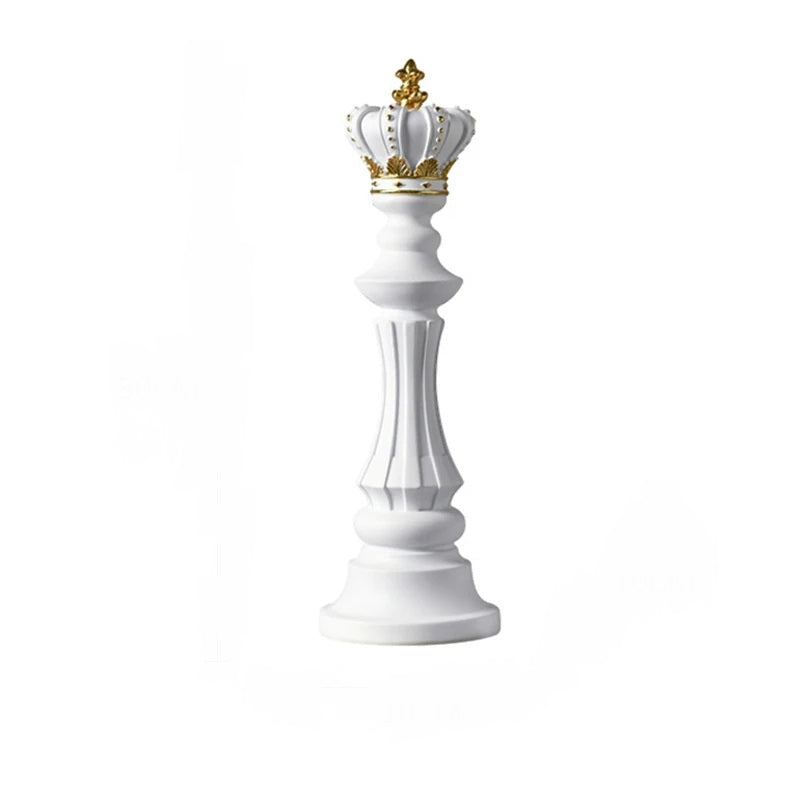 Figurine Chess Piece White King Medium Resin Living Room Decoration Accessory Sculptures & Figurines