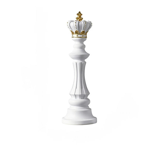 Figurine Chess Piece White King Medium Resin Living Room Decoration Accessory Sculptures & Figurines