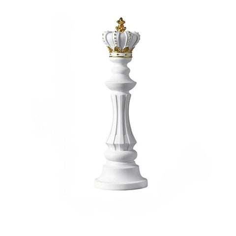 Figurine Chess Piece White King Medium Resin Living Room Decoration Accessory Sculptures & Figurines