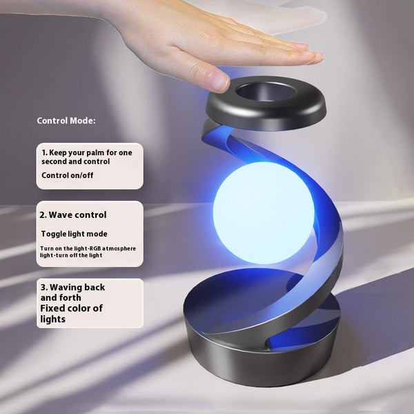 Rotating Moon Desk Lamp With Wireless Charging Sensor Control Table Lamps