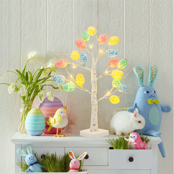 Easter Decoration 60Cm Birch Tree Home Egg Led Light Gift Spring Party Tabletop Ornaments Kids Gifts