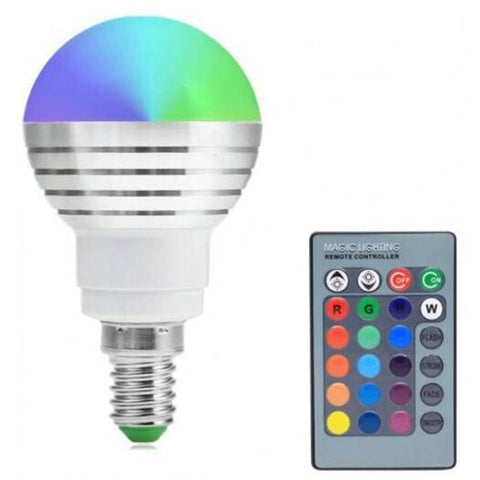 E14 3W Rgb Led Ball Bulb With Remote Control 16 Color Change Ac85 265V Multi 8.6 X 4.9Cm