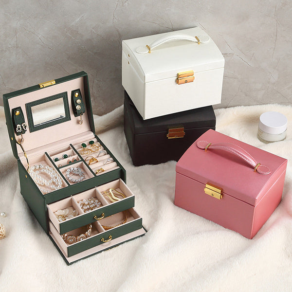 Veile Studios Three Tier Portable Jewellry Organiser Storage Box Drawers Jewellery Boxes