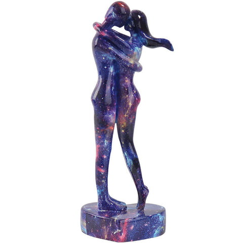 Home Water Transfer Printing Starry Sky Couple Kiss Hug Ornaments Plastic Resin Sculptures & Figurines