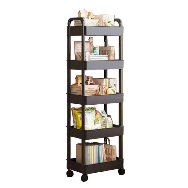 White Rolling Storage Cart Multifunctional Open Shelves For Books Ideal Kitchen And Bedroom Kitchen Carts
