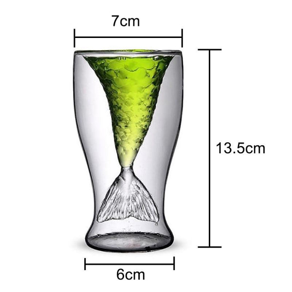 100Ml Novelty Mini Glass Mermaid Tail Cup Shotglass Transparent Fish tail & Liquor Glasses